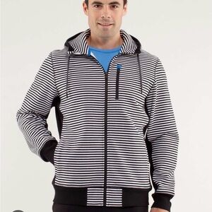 Lululemon Striped Black and White Zip Hoodie Jacket